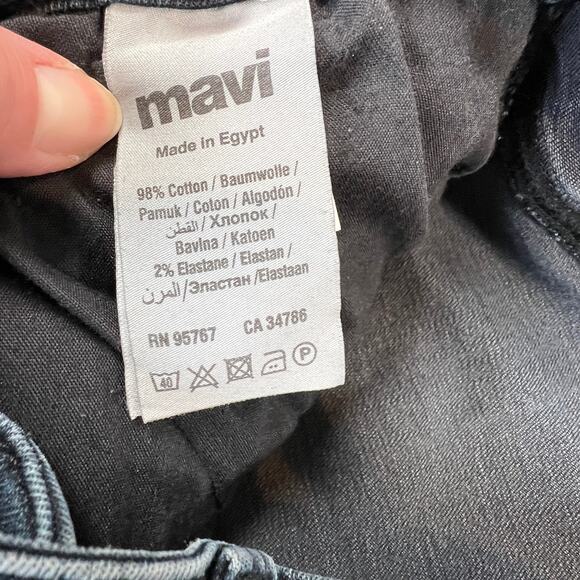 Mavi Zach Straight Leg Mid-Rise Jeans Women 33/32 Dark Wash Stretch Denim - Picture 3 of 13